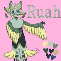 an image of a bird with the word ruah on it